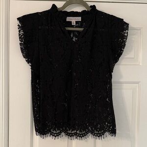 Catherine Malandrino Black Lace Blouse